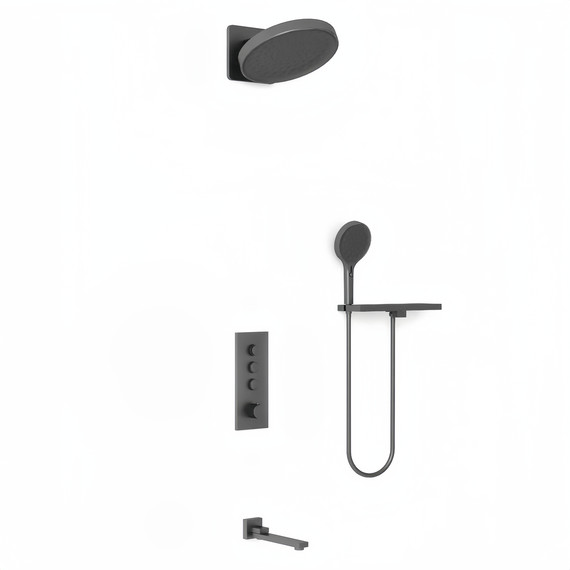 Душевая система для ванны с термостатом Vincea VSFW-433TI3RGM, вороненая сталь - 2 Душевая система для ванны с термостатом Vincea VSFW-433TI3RGM, вороненая сталь фото 2