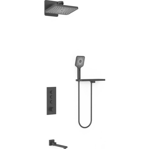 Душевая система для ванны с термостатом Vincea VSFW-433TI4RMB, чёрный матовый - 2 Душевая система для ванны с термостатом Vincea VSFW-433TI4RMB, чёрный матовый фото 2