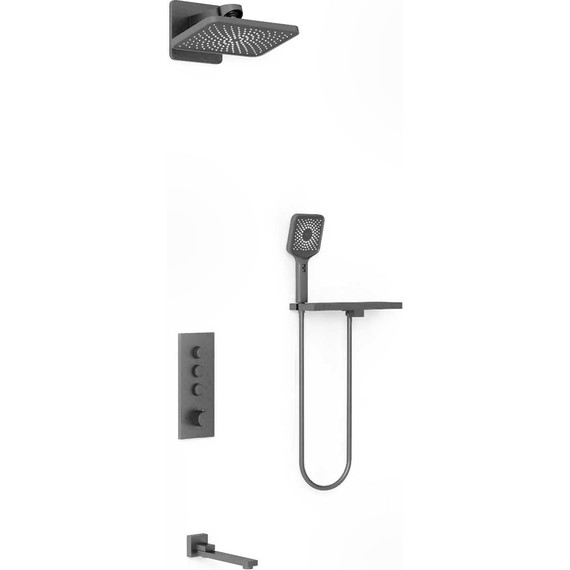 Душевая система для ванны с термостатом Vincea VSFW-433TI4RGM, вороненая сталь - 2 Душевая система для ванны с термостатом Vincea VSFW-433TI4RGM, вороненая сталь фото 2