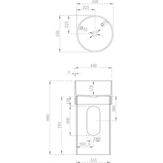 Раковина напольная прозрачная Abber Kristall 45 см AT2701Aquamarin-H, бирюзовый фото 4
