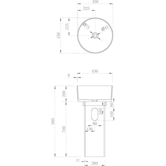 Раковина напольная прозрачная Abber Kristall 45 см AT2702Aquamarin-H, бирюзовый фото 4