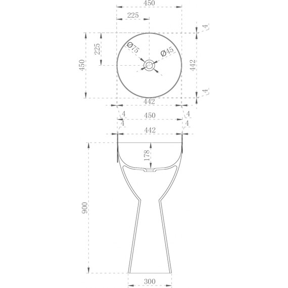 Раковина напольная прозрачная Abber Kristall 45 см AT2703Black-Vesuvian, черный/оливковый фото 5
