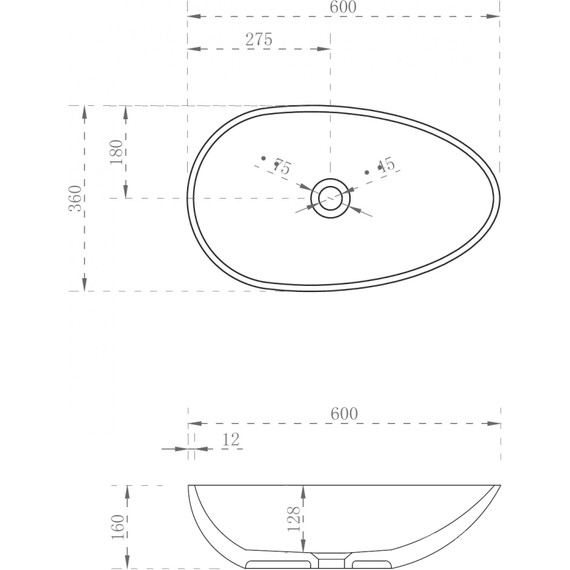 Раковина-чаша Abber Kristall 60 см AT2811Amber, желтый фото 4