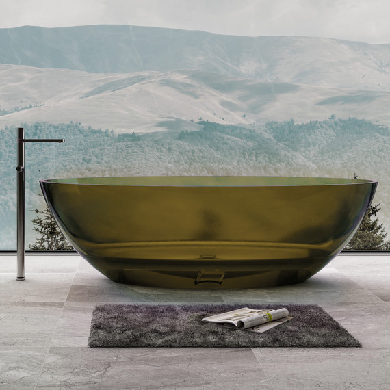 Ванна прозрачная Abber Kristall 180x85 см AT9702Vesuvian, оливковый фото 