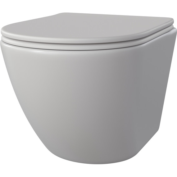 Унитаз подвесной безободковый Taliente Amato AM25010 Bianco opaco с крышкой микролифт, белый матовый фото 3