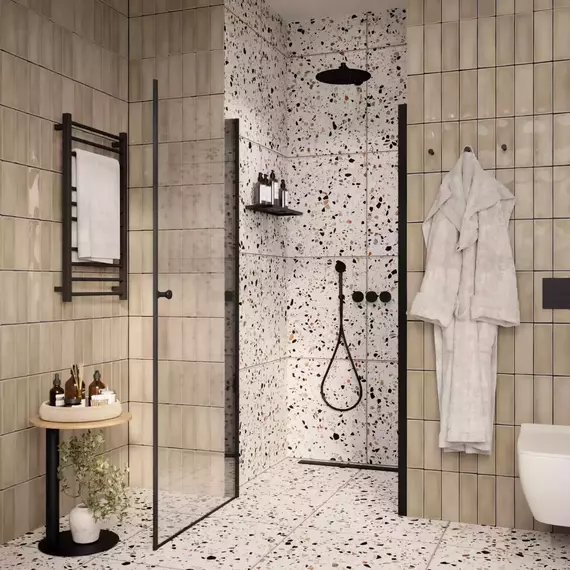 Душевая дверь Parly 70 см DE70B, чёрный/прозрачное - 2 Душевая дверь Parly 70 см DE70B, чёрный/прозрачное фото 2