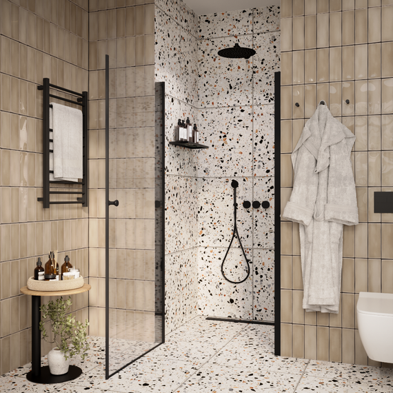 Душевая дверь Parly 80 см DE80B, чёрный/прозрачное - 2 Душевая дверь Parly 80 см DE80B, чёрный/прозрачное фото 2