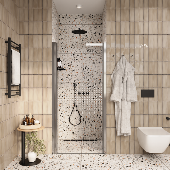 Душевая дверь Parly 90 см DE90, хром/прозрачное - 2 Душевая дверь Parly 90 см DE90, хром/прозрачное фото 2