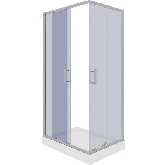 Душевое ограждение Parly 100х80 см QZ81S, хром/тонированное фото 4