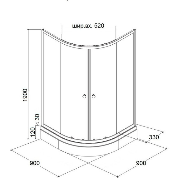 Душевое ограждение Parly 90х90 см Z9111, хром/прозрачное фото 10