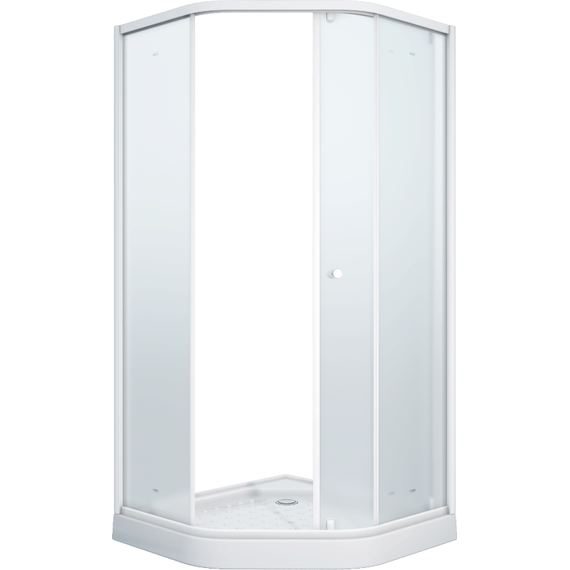 Душевое ограждение Parly 90х90 см ZEP91FR, белый/матовое фото 4