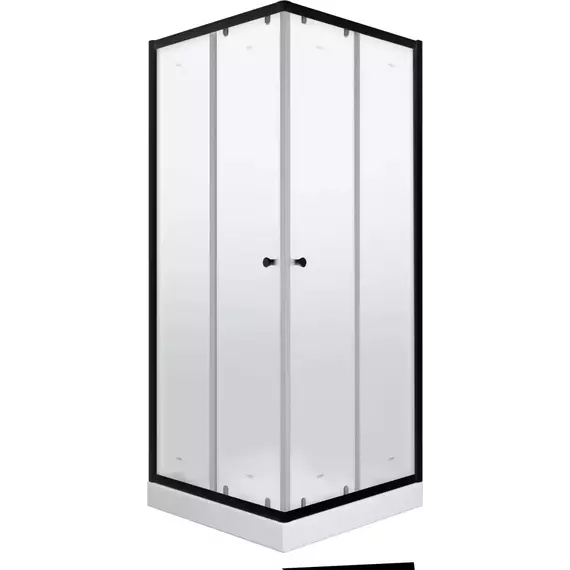 Душевое ограждение Parly 80х80 см ZFQ81B, чёрный/матовое фото 2