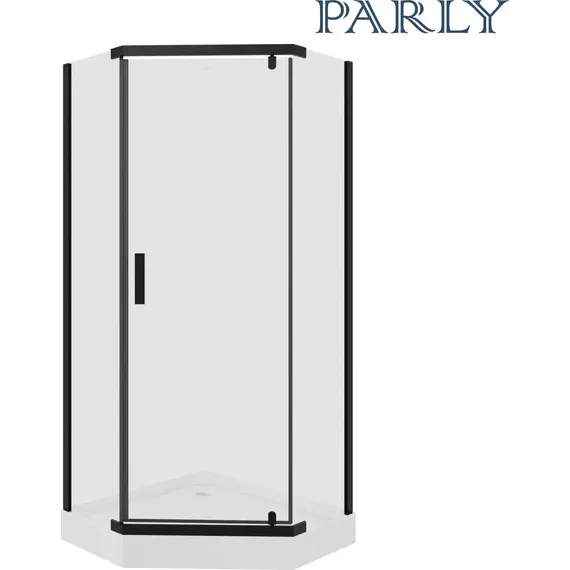 Душевое ограждение Parly 90х90 см ZPE911FB, чёрный/матовое фото 2
