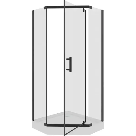 Душевое ограждение Parly 90х90 см ZPE911FB, чёрный/матовое фото 3