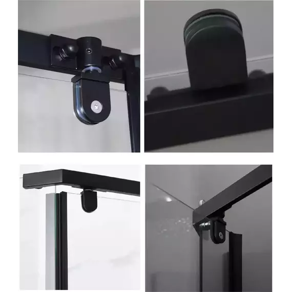 Душевое ограждение Parly 90х90 см ZPE911FB, чёрный/матовое фото 5