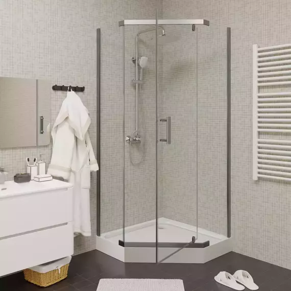 Душевое ограждение Parly 90х90 см ZPE911TE, хром/прозрачное фото 2