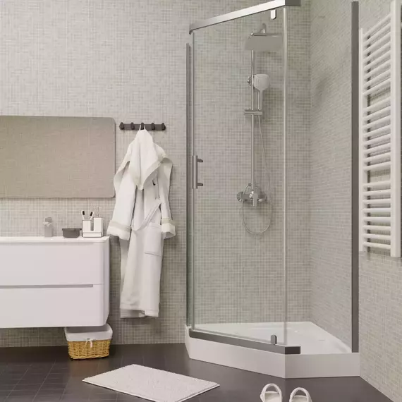 Душевое ограждение Parly 90х90 см ZPE911TE, хром/прозрачное фото 3