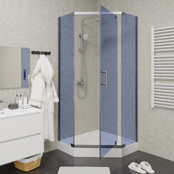Душевое ограждение Parly 90х90 см ZPE911, хром/тонированное фото 2