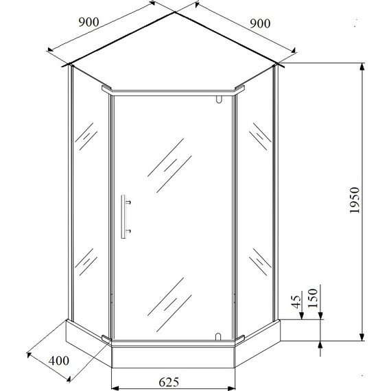 Душевое ограждение Parly 90х90 см ZPE911, хром/тонированное фото 8