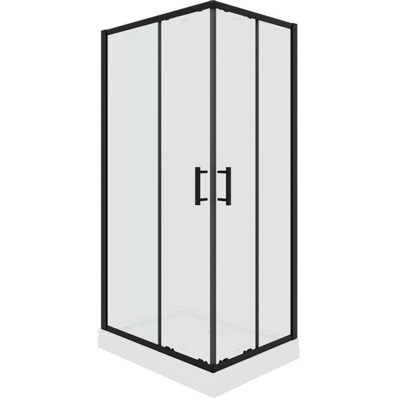 Душевое ограждение Parly 120х80 см ZQ121B, чёрный/тонированное фото 4