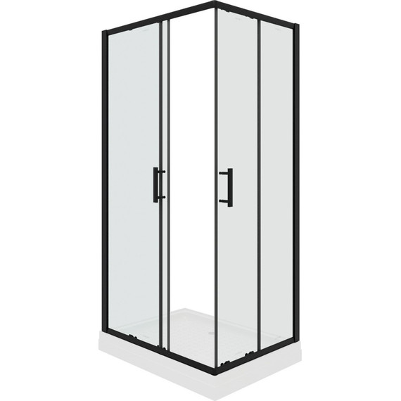 Душевое ограждение Parly 120х80 см ZQ121B, чёрный/тонированное фото 5