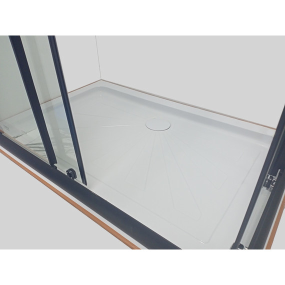 Душевое ограждение Parly 120х80 см ZQ121B, чёрный/тонированное фото 6