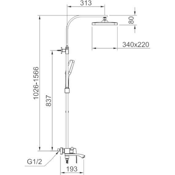 Душевая система Raglo R01.24, хром фото 2