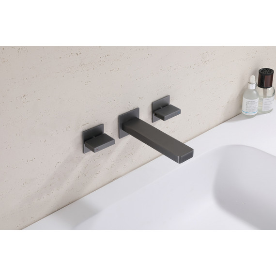 Смеситель для раковины настенный Abber Daheim AF82122NG (со скрытой частью) никель, Цвет производителя: никель фото 2