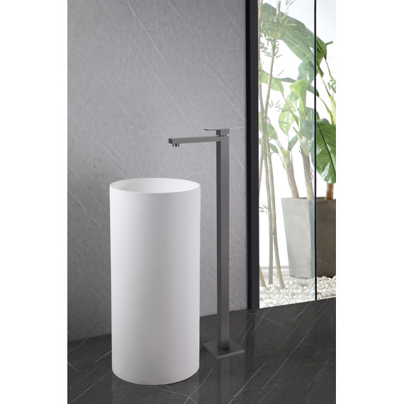 Смеситель для раковины напольный Abber Daheim AF8241NG, никель, Цвет производителя: никель фото 2