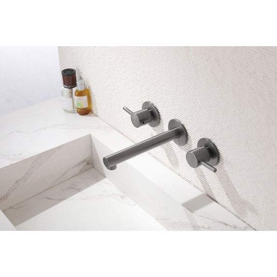 Смеситель для раковины настенный Abber Emotion AF88121NG (со скрытой частью) никель, Цвет производителя: никель фото 2