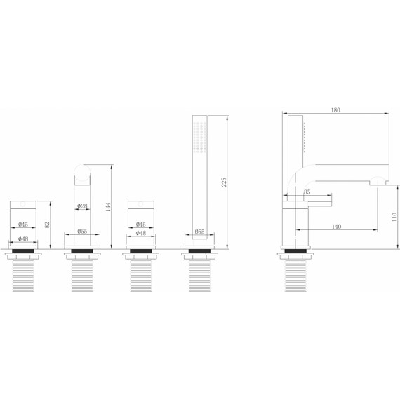 Смеситель для ванны Abber Emotion AF8813NG, никель, Цвет производителя: никель фото 3