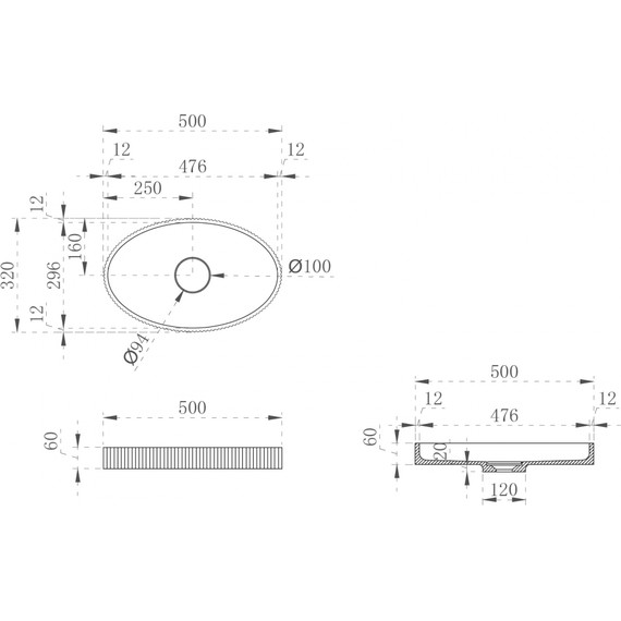 Раковина-чаша Abber Stein 50 см AS2603Violett, фиолетовый фото 4