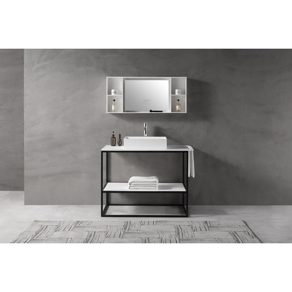 Консоль напольная со столешницей Abber Stein AS2631 106 см, белый матовый фото 2