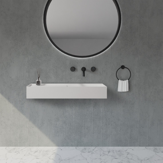 Раковина подвесная Abber Stein 80 см AS2648, белый матовый фото 3