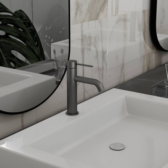 Смеситель для раковины Vincea City VBF-2C1GM, вороненая сталь - 2 Смеситель для раковины Vincea City VBF-2C1GM, вороненая сталь фото 2