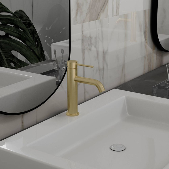 Смеситель для раковины Vincea City VBF-2C1BG, брашированное золото - 2 Смеситель для раковины Vincea City VBF-2C1BG, брашированное золото фото 2