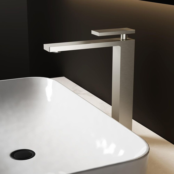 Смеситель для раковины высокий Vincea Dice VBF-2DS2BN, сатин - 2 Смеситель для раковины высокий Vincea Dice VBF-2DS2BN, сатин фото 2