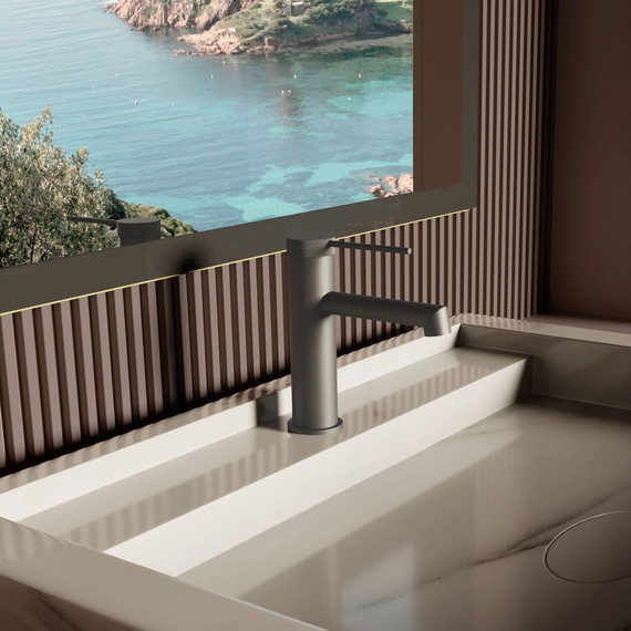 Смеситель для раковины Vincea Rim VBF-2RM1GM, вороненая сталь - 2 Смеситель для раковины Vincea Rim VBF-2RM1GM, вороненая сталь фото 2