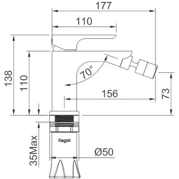 Смеситель для биде Raglo R03.50, хром фото 2