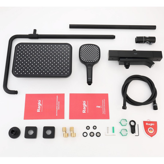 Душевая система с термостатом Raglo R22.26.06, чёрный фото 15