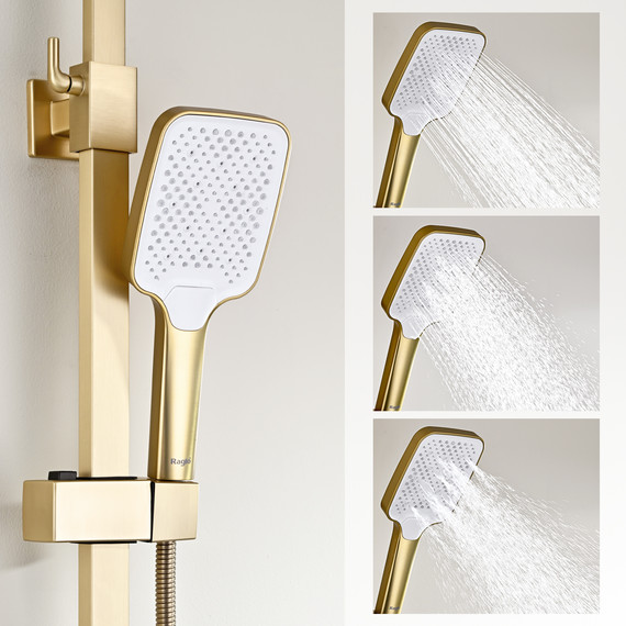Душевая система Raglo R01.24.03, сатин золотой фото 12