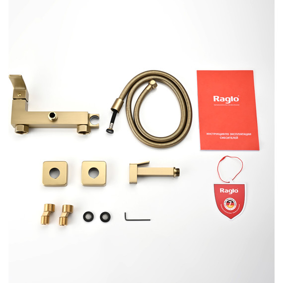 Набор для гигиенического душа Raglo R01.51.03, сатин золотой - 9 Набор для гигиенического душа Raglo R01.51.03, сатин золотой фото 9
