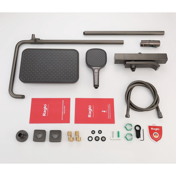 Душевая система с термостатом Raglo R22.26.09, графит фото 17