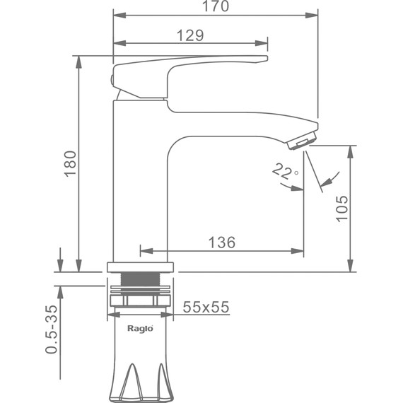Смеситель для раковины Raglo R01.10, хром фото 2