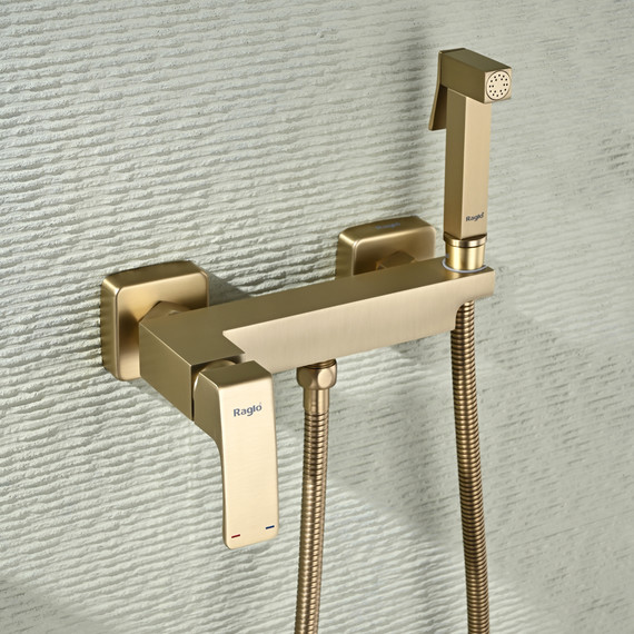 Набор для гигиенического душа Raglo R01.51.03, сатин золотой - 4 Набор для гигиенического душа Raglo R01.51.03, сатин золотой фото 4