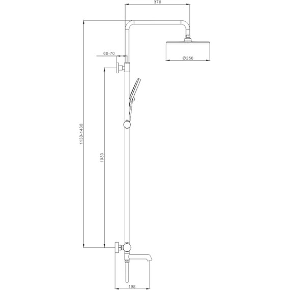 Душевая система Raglo R20.24.09, графит фото 2