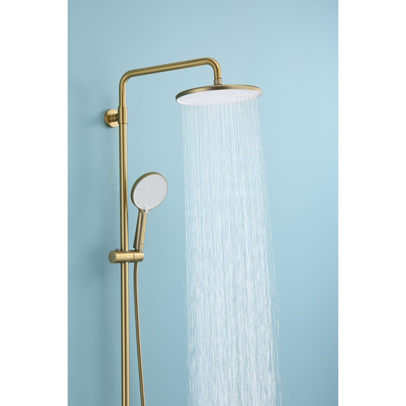 Душевая система с термостатом Raglo R20.26.03, сатин золотой фото 6