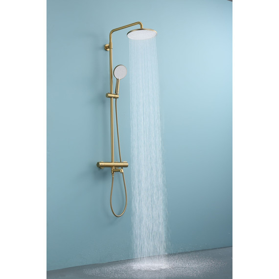 Душевая система с термостатом Raglo R20.26.03, сатин золотой фото 5