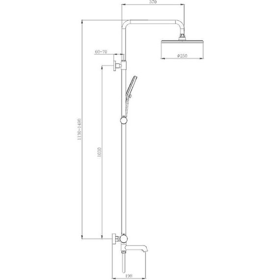Душевая система с термостатом Raglo R20.26.06, чёрный фото 2