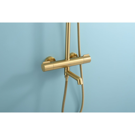Душевая система с термостатом Raglo R20.26.03, сатин золотой фото 10